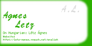 agnes letz business card
